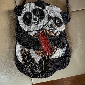 Beaded panda purse